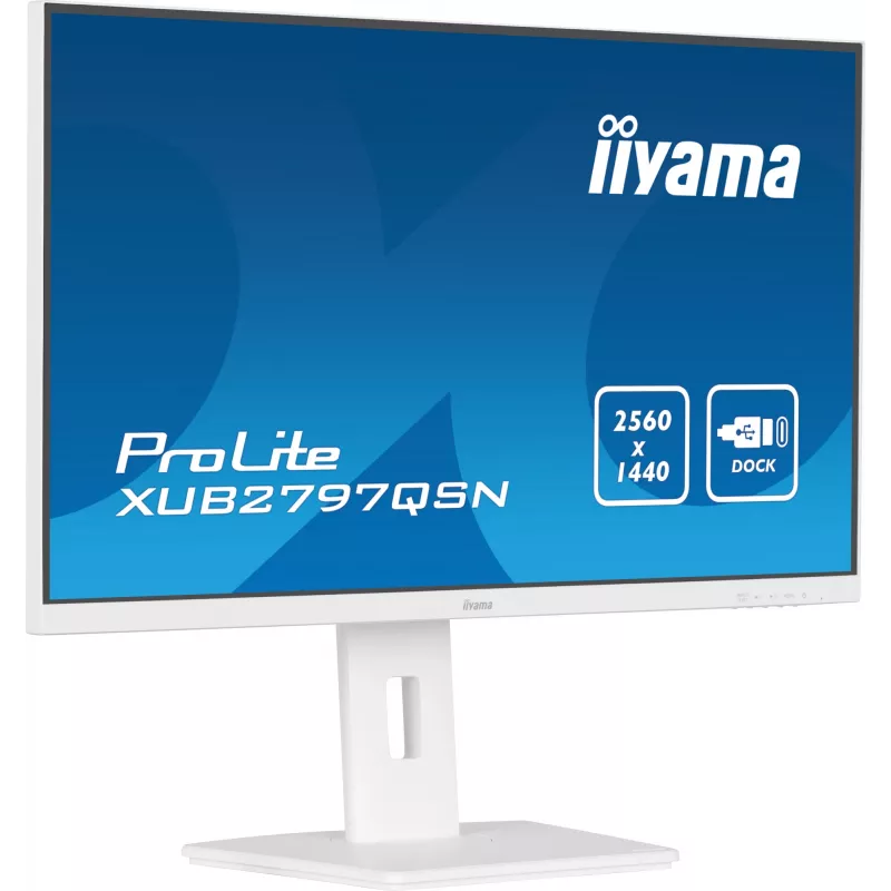 iiyama ProLite XUB2797QSN-W2 monitor QHD IPS de 27 pulgadas, base USB-C, blanco
