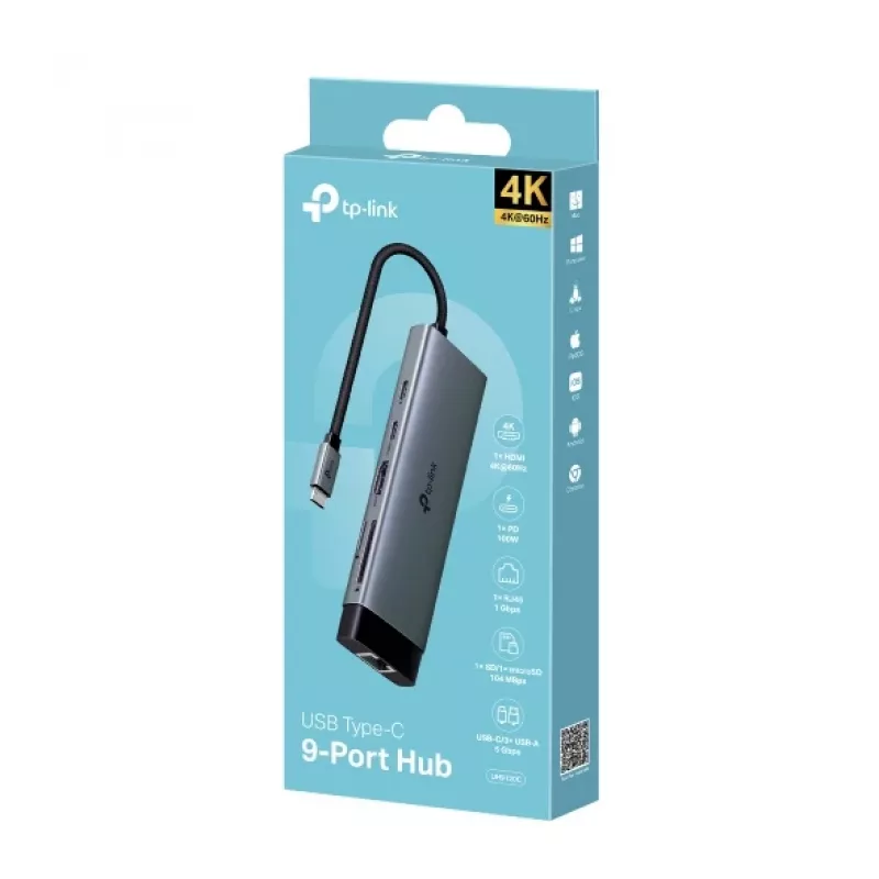 Hub de interfaces TP-Link UH9120C USB 3.2 Gen 1 (3.1 Gen 1) Type-C 5000 Mbit/s