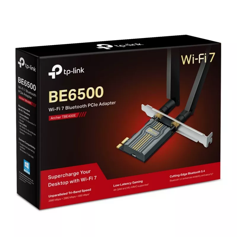 TP-Link BE6500 WLAN/Bluetooth interno 2880 Mbit/s Tri-band Wi-Fi 7
