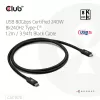 Cable USB Type-C CLUB3D CAC-1570 1,2m — 80Gbps, 240W, compatible con 8K@240Hz, negro