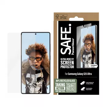 PanzerGlass SAFE. by ® protector de pantalla Samsung Galaxy S25 Ultra | Ultra-Wide Fit con EasyAligner