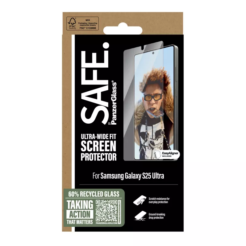 PanzerGlass SAFE. by ® protector de pantalla Samsung Galaxy S25 Ultra | Ultra-Wide Fit con EasyAligner