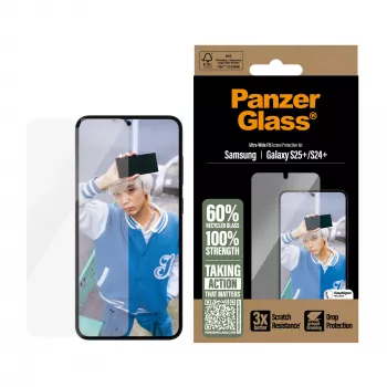 PanzerGlass® protector de pantalla para Samsung Galaxy S25+ | S24+ | Ultra-Wide Fit