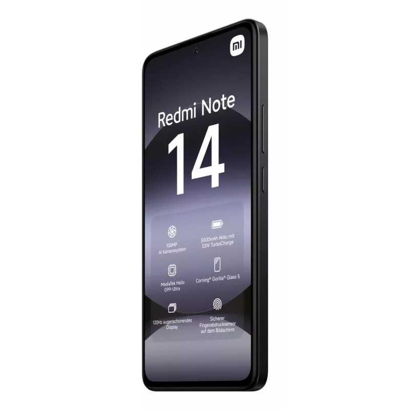 Smartphone Xiaomi Redmi Note 14 6,67 inch AMOLED 120Hz, 6 GB RAM, 128 GB, 108 MP, 5500 mAh, IP54, negro