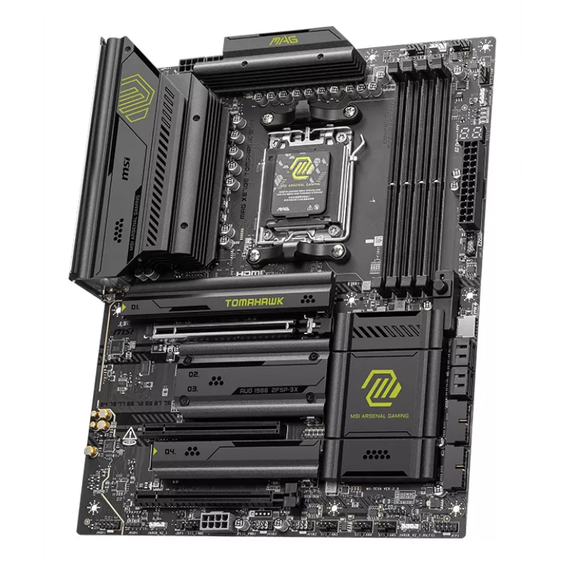 Placa base MSI MAG X870E TOMAHAWK WIFI — AMD X870E, Socket AM5, ATX, 4x DDR5 DIMM, 4x M.2, Wi‑Fi, 5Gb Ethernet