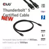 Cable certificado CLUB3D Thunderbolt™ 5 8K240Hz datos 80/120 Gbps EPR 240 vatios M/M 1m / 3,28ft