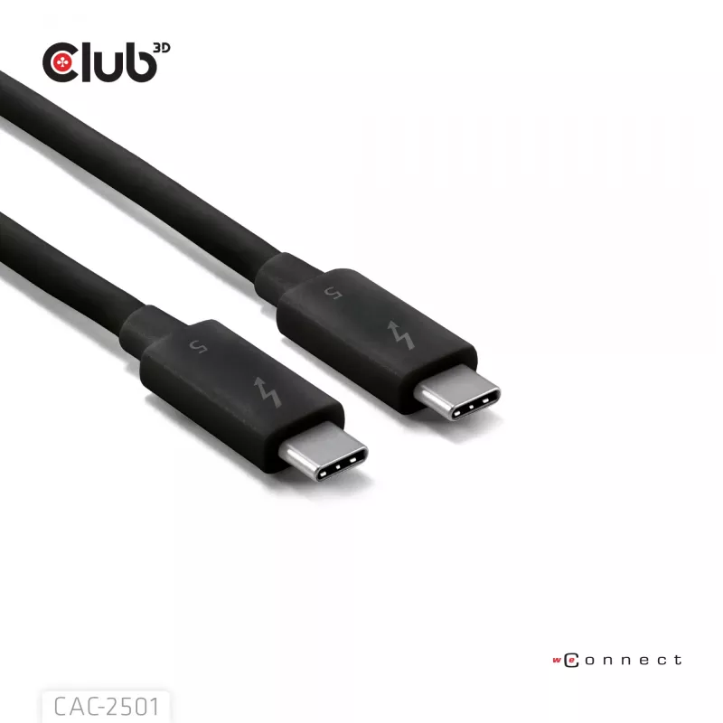 Cable certificado CLUB3D Thunderbolt™ 5 8K240Hz datos 80/120 Gbps EPR 240 vatios M/M 1m / 3,28ft