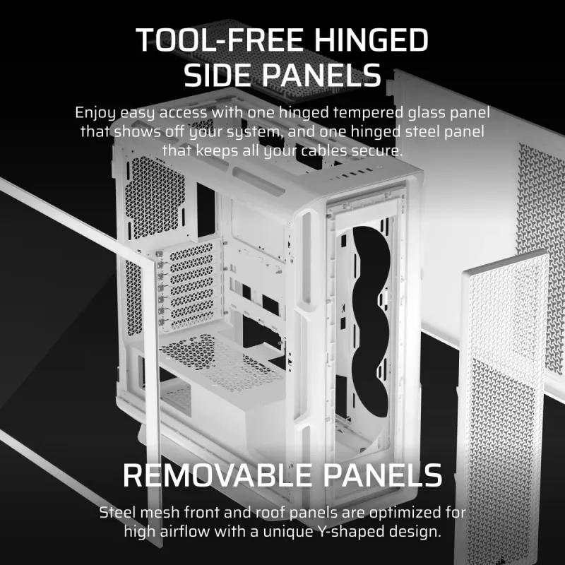 Caja para PC CORSAIR - 5000T Mid-Tower High-Performance - blanca
