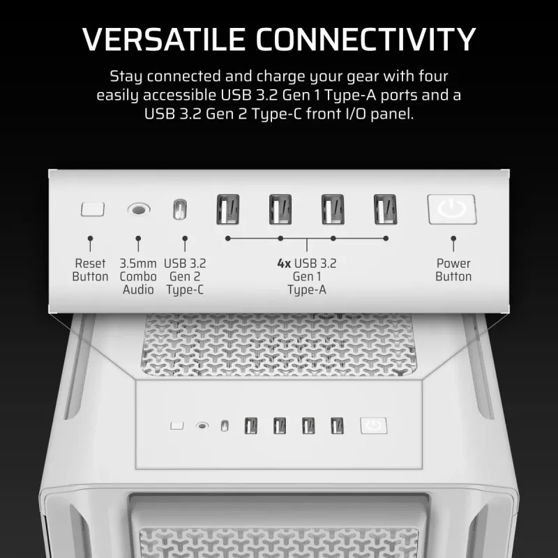 Caja para PC CORSAIR - 5000T Mid-Tower High-Performance - blanca