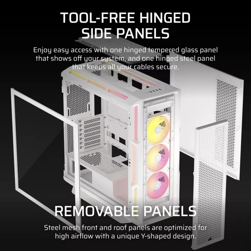 Caja para PC CORSAIR - 5000T LX RGB Midi-Tower (cristal templado) blanca