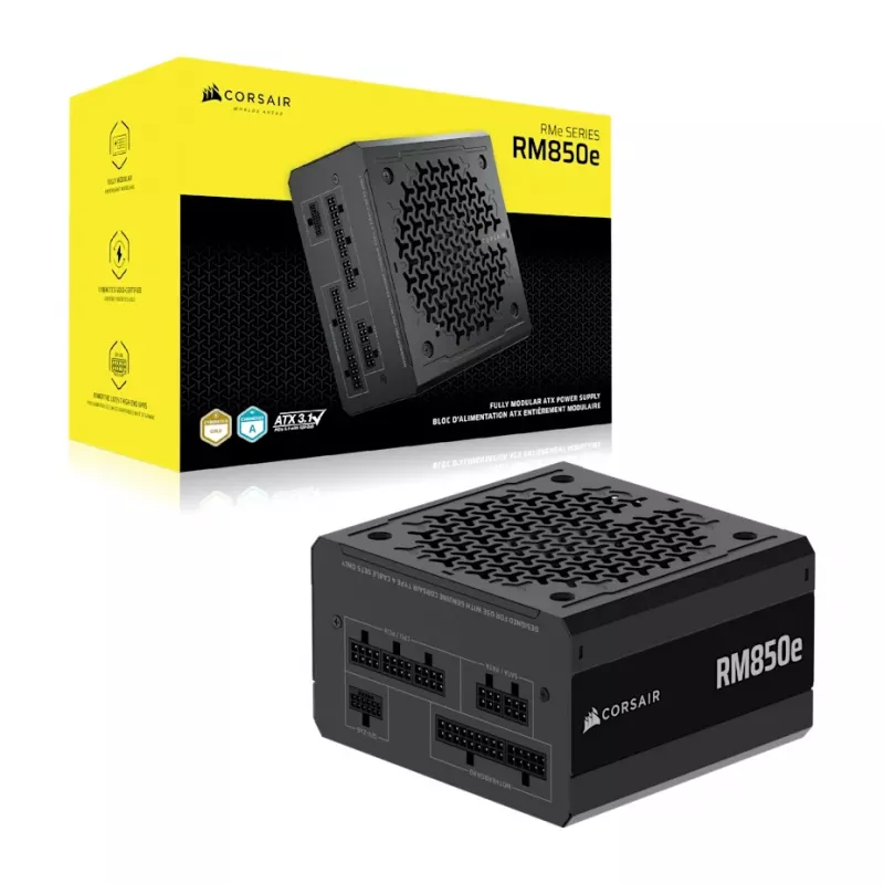 Fuente de alimentación CORSAIR - 850W serie RMe RM850e 24 pines ATX negra