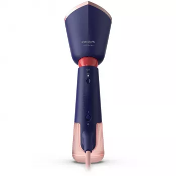 Plancha de vapor de mano Philips serie 5000, plancha de vapor de mano para ropa, 0,32 L, 0,58 min, azul, azul marino, botones
