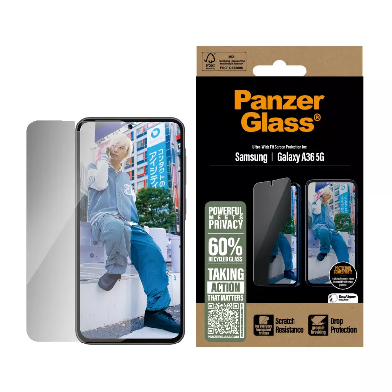 Protector de pantalla de privacidad PanzerGlass ® Samsung Galaxy A36 5G | Ultra-Wide Fit