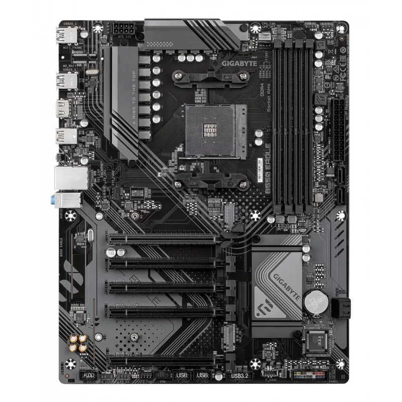 Placa base GIGABYTE B550 EAGLE - CPU AMD Ryzen 5000 G-Series, 10+3+1 fases VRM, hasta 3200 MHz DDR4, 1xPCIe 4.0 + 1xPCIe 3.0 M.2, 1GbE LAN, USB 3.2 Gen 2