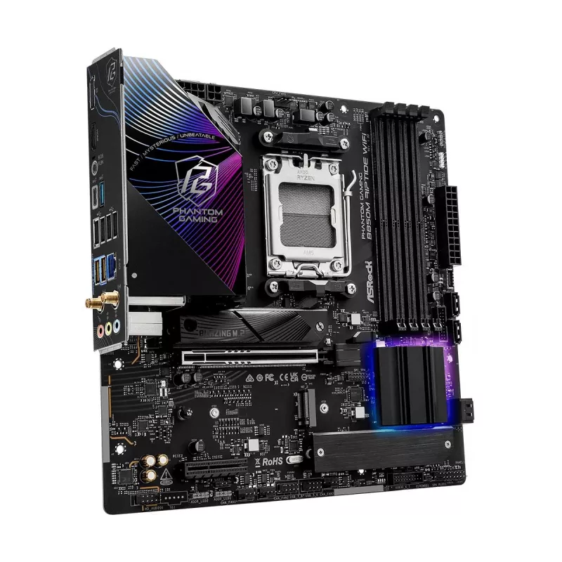 Placa base ASRock B850M Riptide WiFi AM5 AMD B850 4 X DDR5 1 X HDMI 2.1 Tmds/frl 8g 1 X DisplayPort 1.4 With DSC mATX