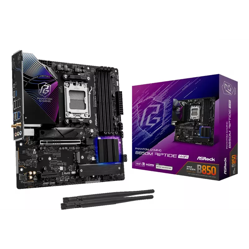 Placa base ASRock B850M Riptide WiFi AM5 AMD B850 4 X DDR5 1 X HDMI 2.1 Tmds/frl 8g 1 X DisplayPort 1.4 With DSC mATX