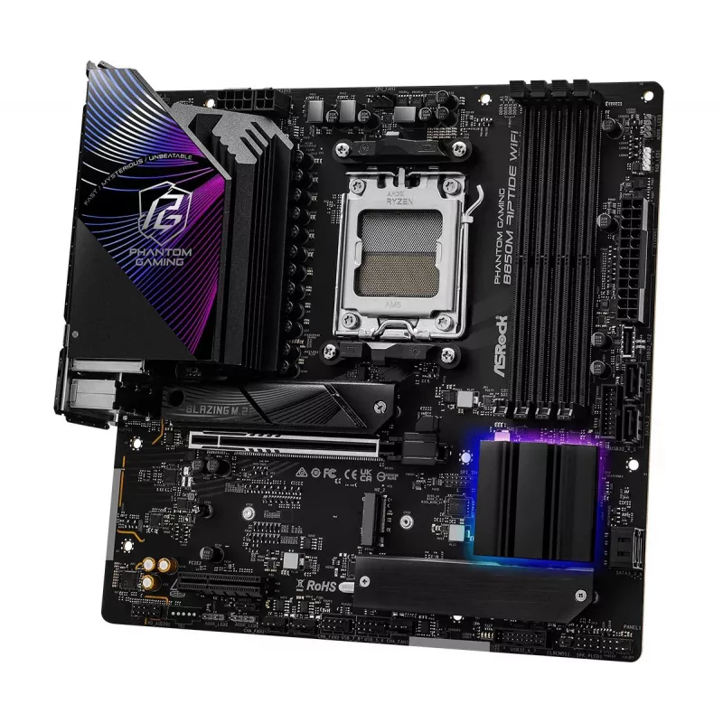 Placa base ASRock B850M Riptide WiFi AM5 AMD B850 4 X DDR5 1 X HDMI 2.1 Tmds/frl 8g 1 X DisplayPort 1.4 With DSC mATX