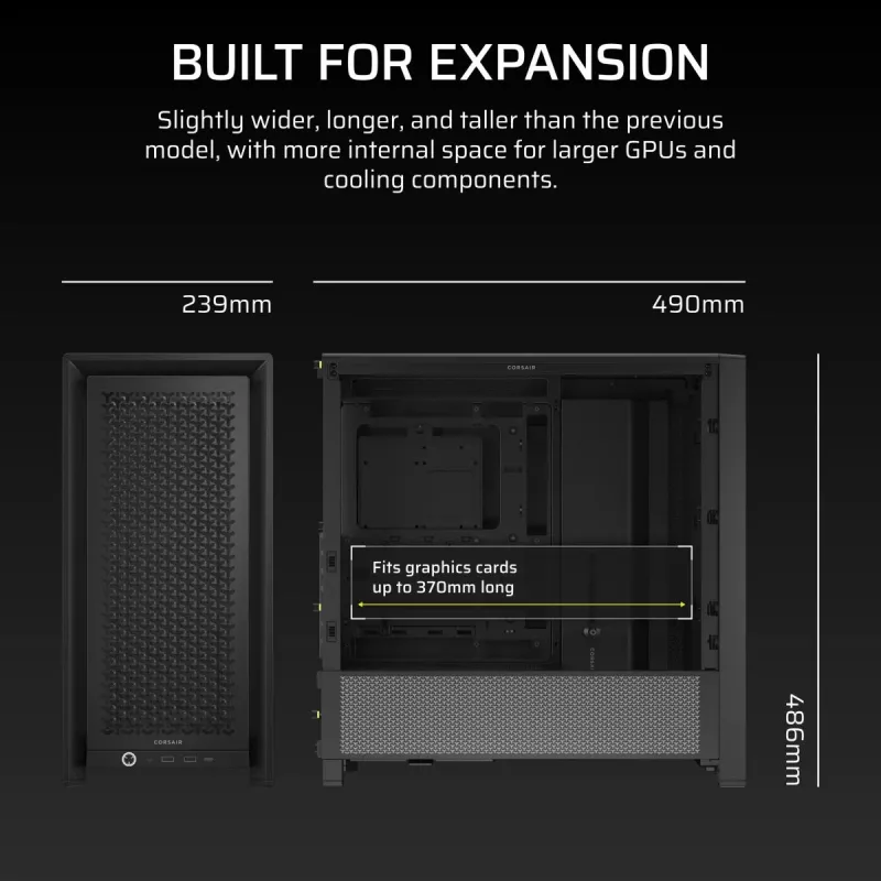 Caja Midi-Tower CORSAIR FRAME 4000D negra