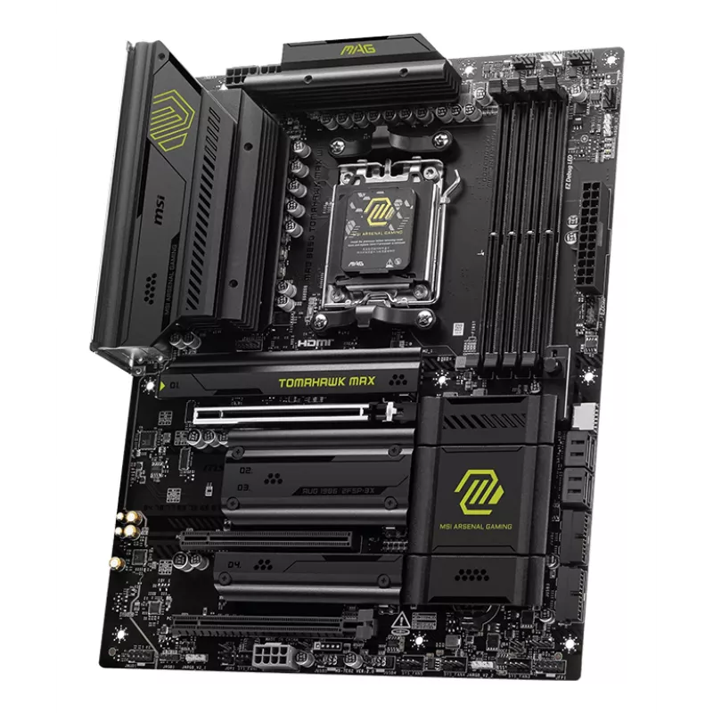 Placa base MSI MAG B850 TOMAHAWK MAX WIFI — AMD B850, socket AM5, ATX, DDR5, 4×M.2, Wi-Fi 7, 5Gb LAN, audio 7.1