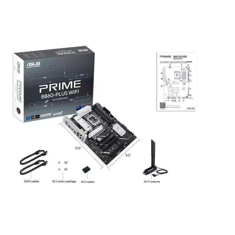 Placa base ASUS PRIME B860-PLUS WIFI — Intel B860, LGA 1851, ATX, DDR5, 4 DIMM, Wi-Fi 6E, 2.5Gb LAN, Bluetooth 5.3