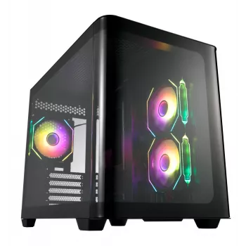 Caja FSP S380-BA Mini Tower mITX, mATX negra ARGB