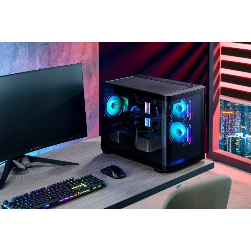 Caja FSP S380-BA Mini Tower mITX, mATX negra ARGB