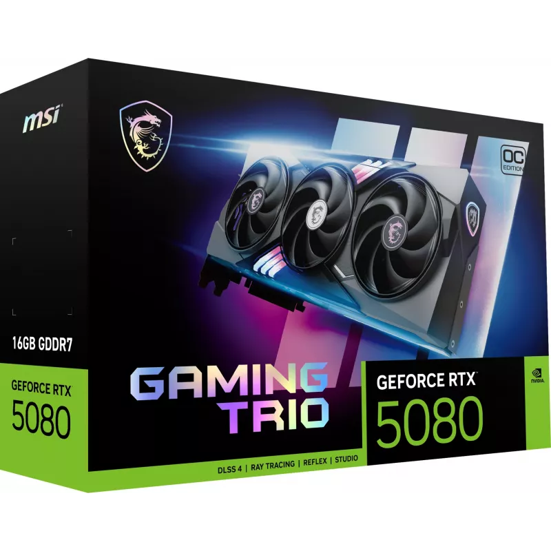 Tarjeta gráfica MSI GAMING GEFORCE RTX 5080 16G TRIO OC NVIDIA 16 GB GDDR7
