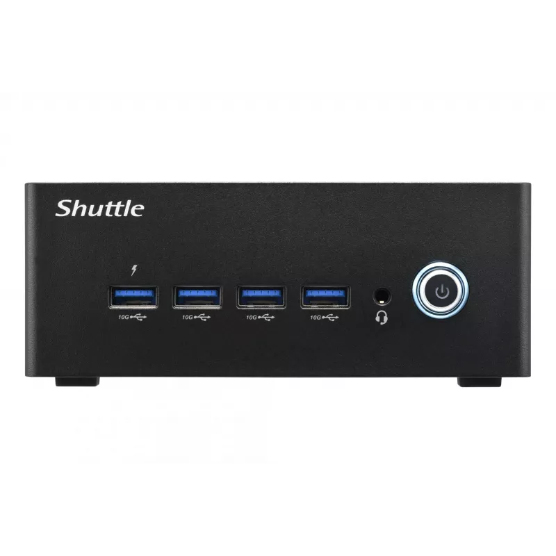 Mini PC Shuttle Nano PC NA10H7, AMD Ryzen™ 7-8845HS APU, Radeon780M, 2xHDMI, 2xUSB-C 4.0(DP), 2x2.5Gbit LAN, funcionamiento continuo 24/7, incl. VESA
