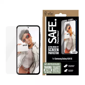 PanzerGlass SAFE. by ® protector de pantalla Samsung Galaxy A36 5G | Ultra-Wide Fit con EasyAligner
