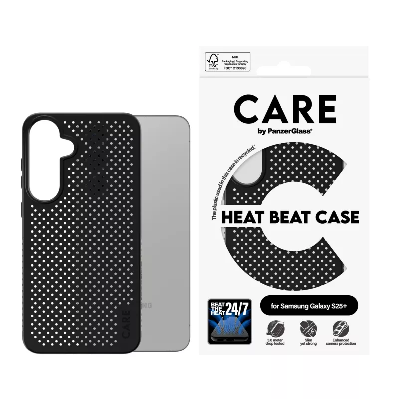 PanzerGlass CARE™ by ® funda Heat Beat Samsung Galaxy S25+, funda, Samsung, Samsung - Galaxy S25+, negro