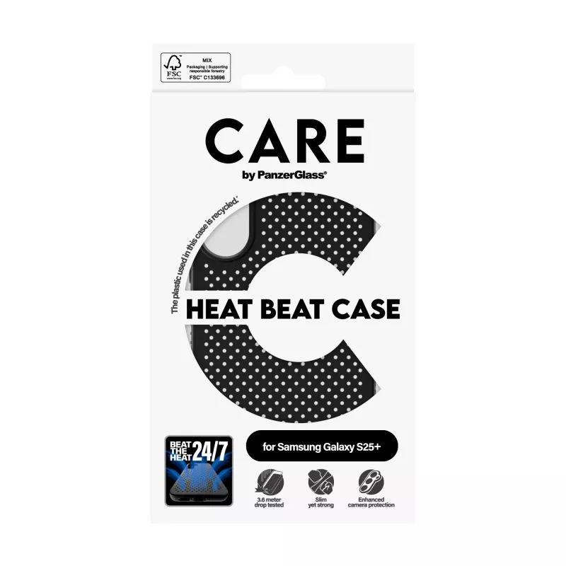 PanzerGlass CARE™ by ® funda Heat Beat Samsung Galaxy S25+, funda, Samsung, Samsung - Galaxy S25+, negro