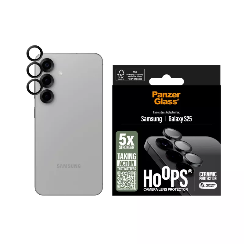 PanzerGlass ® Hoops® protector de lente de cámara de cerámica para Samsung Galaxy S25