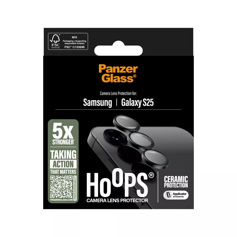 PanzerGlass ® Hoops® protector de lente de cámara de cerámica para Samsung Galaxy S25