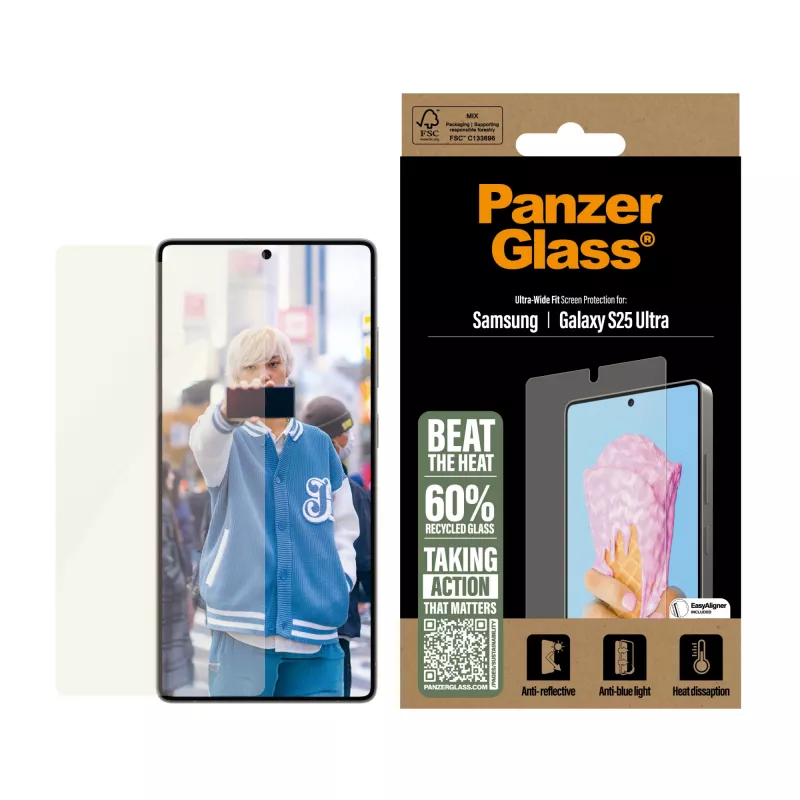 PanzerGlass ® protector de pantalla todo en uno Samsung Galaxy S25 Ultra | Ultra Wide Fit