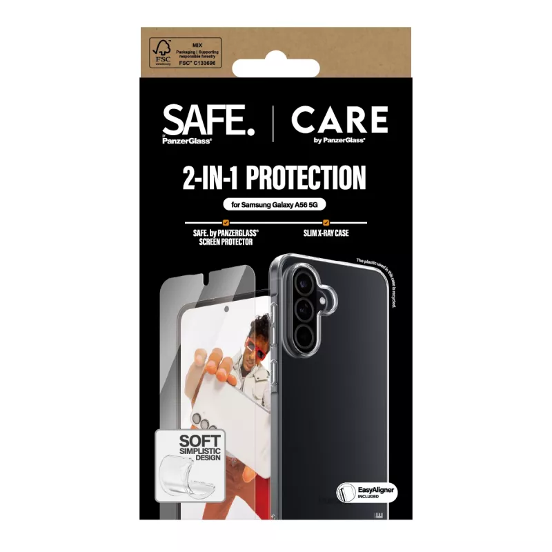 PanzerGlass CARE by Fashion pack 2 en 1 Samsung Galaxy A56 5G resistente a arañazos y golpes