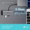 TP-Link UH5020C hub USB-C de 5 puertos, HDMI 4K@60Hz, 100 W Power Delivery, 1x USB-C, 2x USB-A, 5 Gbps, aluminio, gris