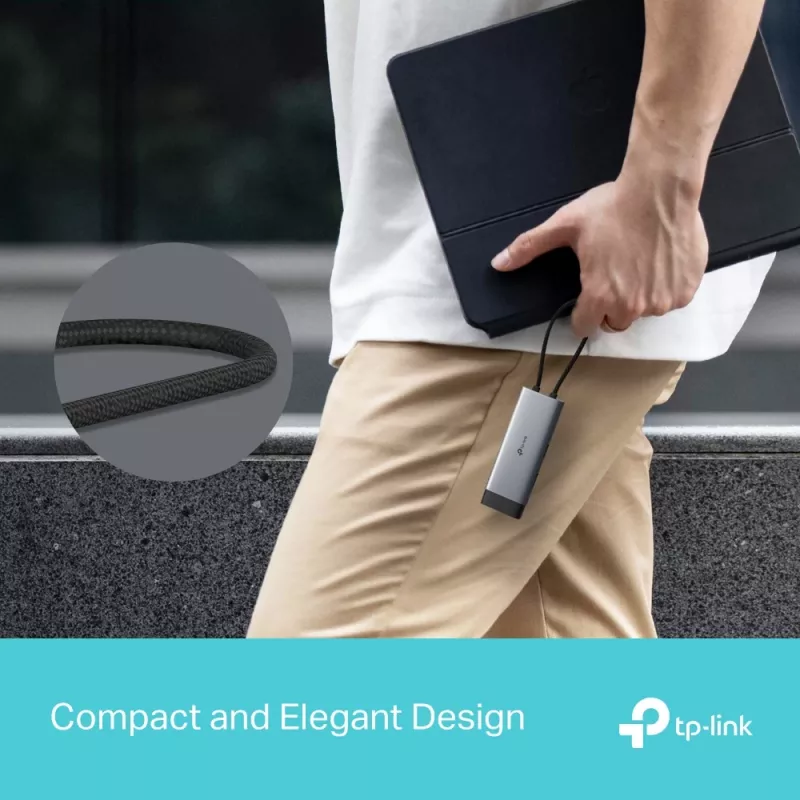 TP-Link UH5020C hub USB-C de 5 puertos, HDMI 4K@60Hz, 100 W Power Delivery, 1x USB-C, 2x USB-A, 5 Gbps, aluminio, gris