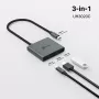 Hub USB Type-C TP-Link UH3020C — 3 puertos (HDMI, USB-A, USB-C), 5 Gbit/s, HDMI 4K@60Hz, PD hasta 100W, aluminio, cable de 0,18 m