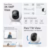 TP-Link Tapo Cámara de seguridad Wi-Fi con IA y giro/inclinación SPEC: 3K 5MP (2880×1620), 2.4 GHz, horizontal 360º