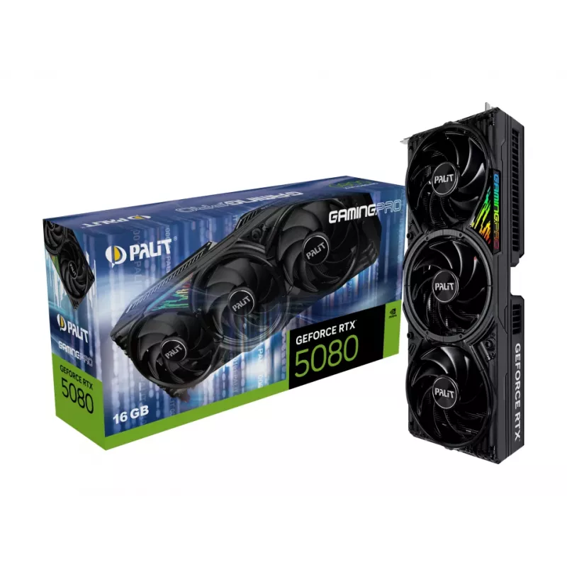 Palit Microsystems Tarjeta gráfica Rtx 5080 Gaming Pro 7680×4320 16GB Gddr7 Pci-e 5.0 X16 3 ventiladores 3xDP/1xHDMI