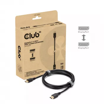 CLUB3D Cable DisplayPort™ 2.1 DP54™ certificado por VESA® 8K120Hz 3m/ 9.84ft