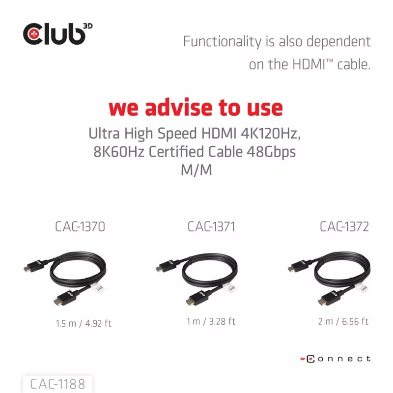 Adaptador club 3d Mini DisplayPort 1.4 a HDMI 8K60Hz M/F, conector macho Mini DisplayPort