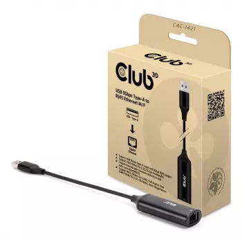 Adaptador de cambio de género CLUB3D CAC-1421 USB Type-A a RJ45 0.245m Negro
