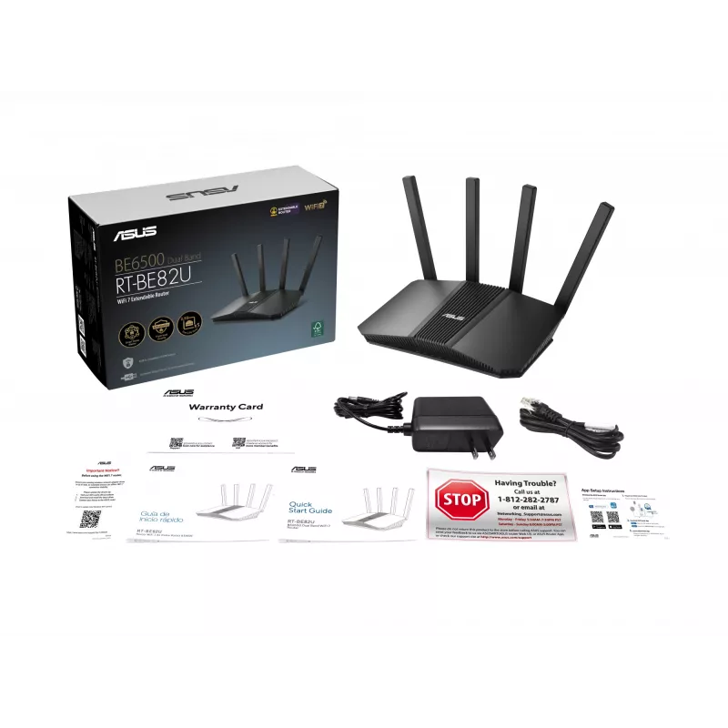 ASUS RT-BE82U BE6500 Router WLAN 2,5 Gigabit Ethernet Banda dual (2,4 GHz / 5 GHz) Negro