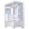 Caja de PC ASUS A31 Plus TG ARGB WHITE Midi Tower — ATX, cristal templado, ARGB, 3x120mm + 1x120mm ventiladores, GPU 38 cm, disipador de CPU 165 mm