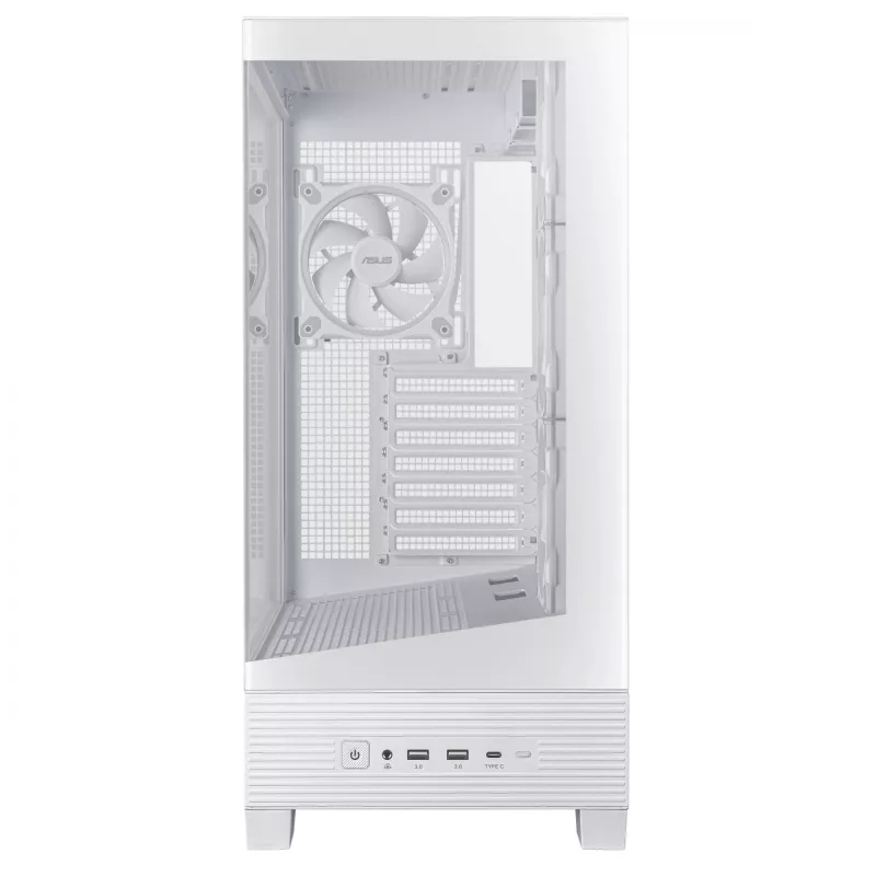 Caja de PC ASUS A31 Plus TG ARGB WHITE Midi Tower — ATX, cristal templado, ARGB, 3x120mm + 1x120mm ventiladores, GPU 38 cm, disipador de CPU 165 mm