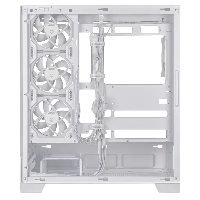 Caja de PC ASUS A31 Plus TG ARGB WHITE Midi Tower — ATX, cristal templado, ARGB, 3x120mm + 1x120mm ventiladores, GPU 38 cm, disipador de CPU 165 mm