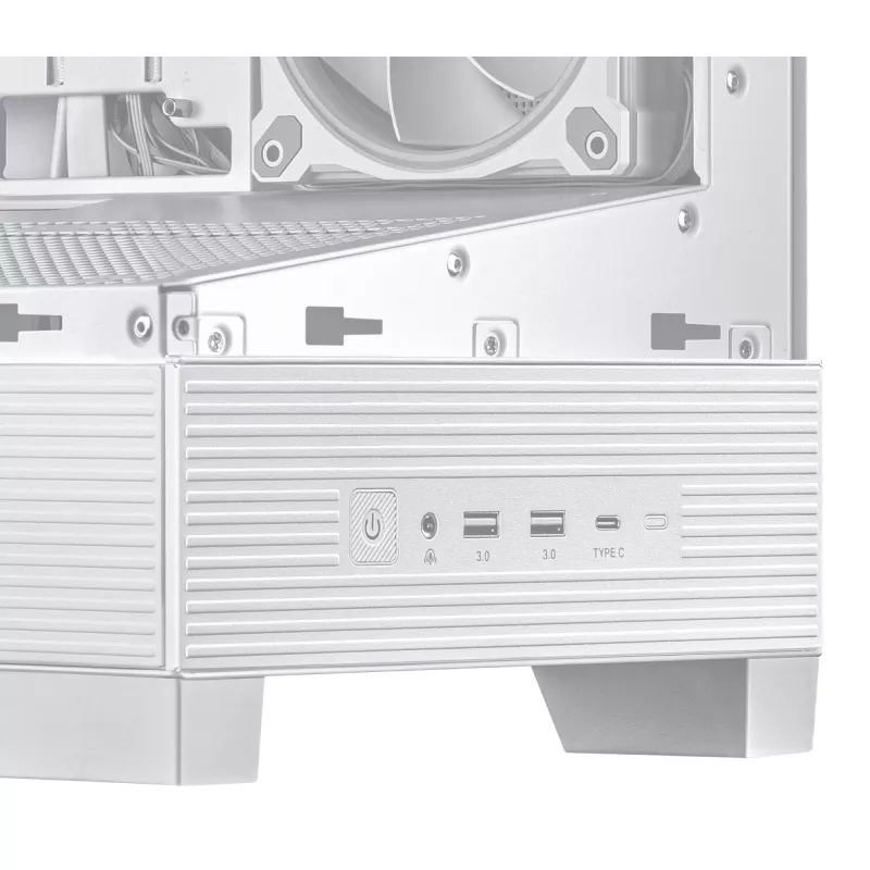 Caja de PC ASUS A31 Plus TG ARGB WHITE Midi Tower — ATX, cristal templado, ARGB, 3x120mm + 1x120mm ventiladores, GPU 38 cm, disipador de CPU 165 mm