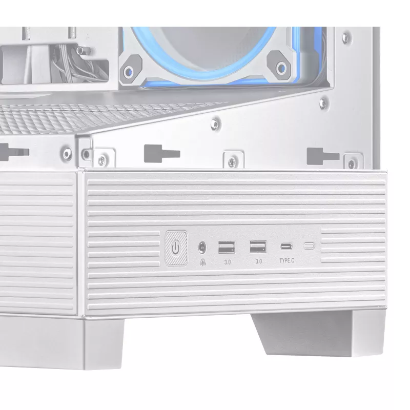 Caja de PC ASUS A31 Plus TG ARGB WHITE Midi Tower — ATX, cristal templado, ARGB, 3x120mm + 1x120mm ventiladores, GPU 38 cm, disipador de CPU 165 mm