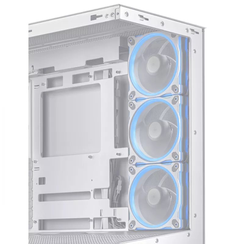 Caja de PC ASUS A31 Plus TG ARGB WHITE Midi Tower — ATX, cristal templado, ARGB, 3x120mm + 1x120mm ventiladores, GPU 38 cm, disipador de CPU 165 mm